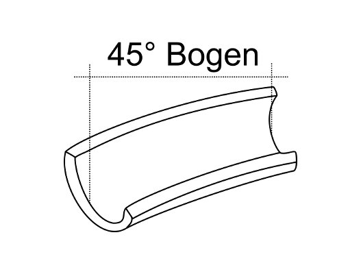 Zeichnung halbierter Bogen 45
